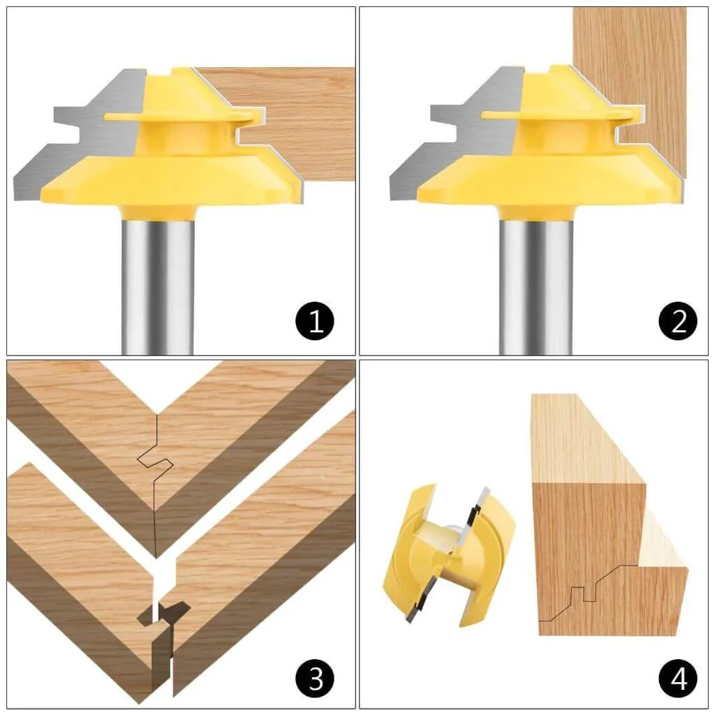 45-degree Lock Miter Router Bit - 1/2" Shank - Image 5
