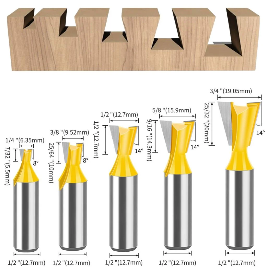 Dovetail Router Bit Set - 1/2" Shank - Image 3