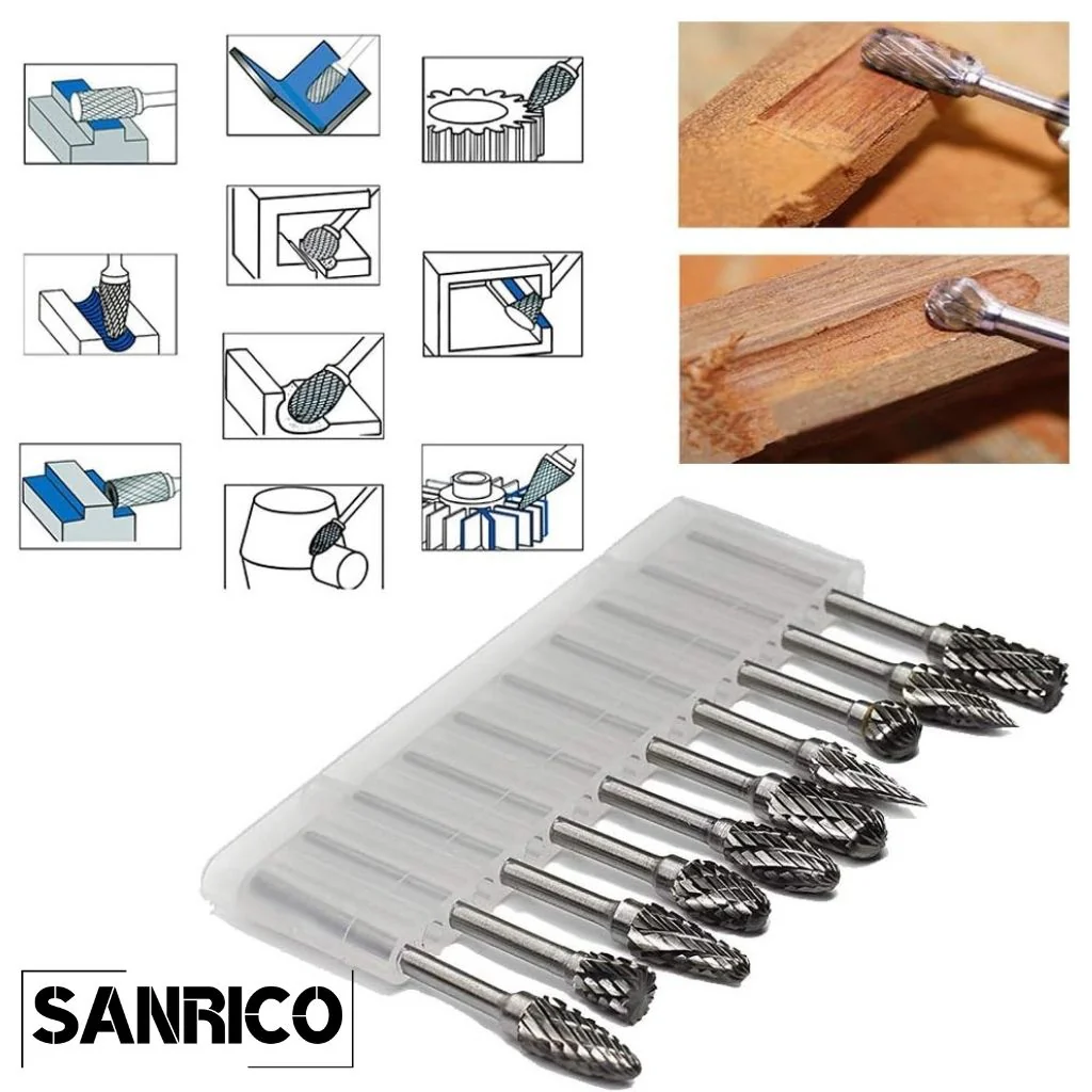 SANRICO Rotary Burr Set (10 Pcs) - Image 3