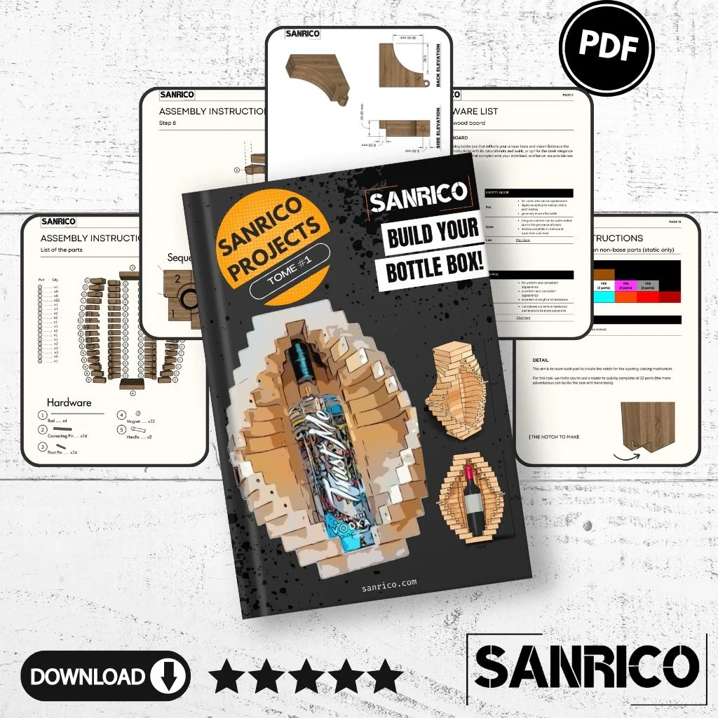 SANRICO Wooden Bottle Box Project (in & mm) - Image 4